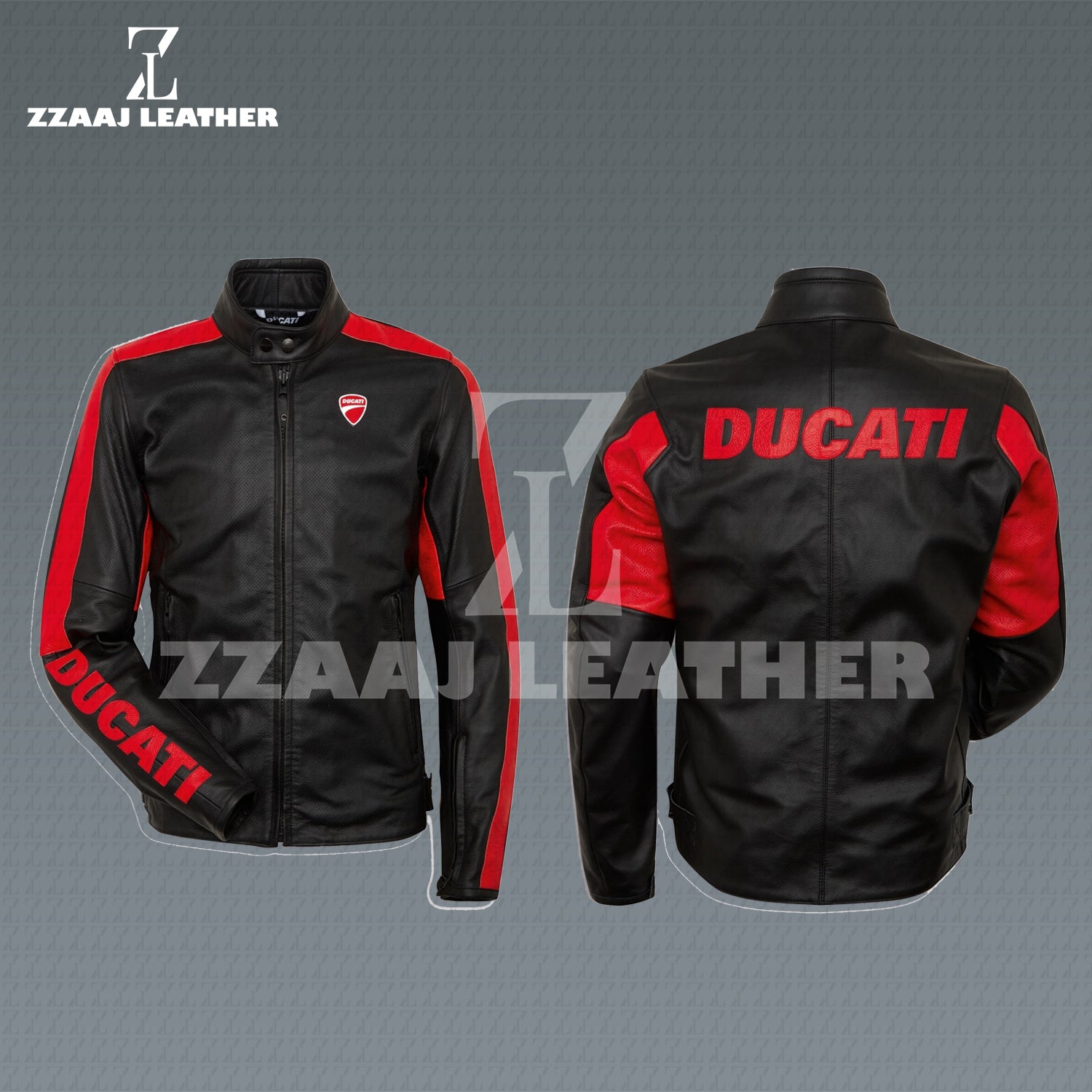 Ducati C4 Leather Racing Jacket – CE Armored Motorbike Jacket by ZZAAJ Leather