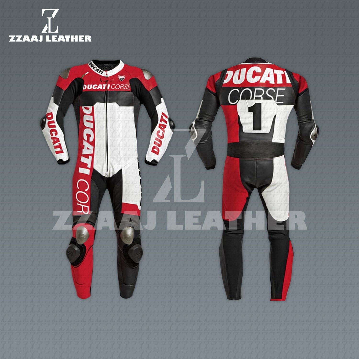 Ducati Corse #17 Racing Suit – MotoGP Leather Suit by ZZAAJ Leather