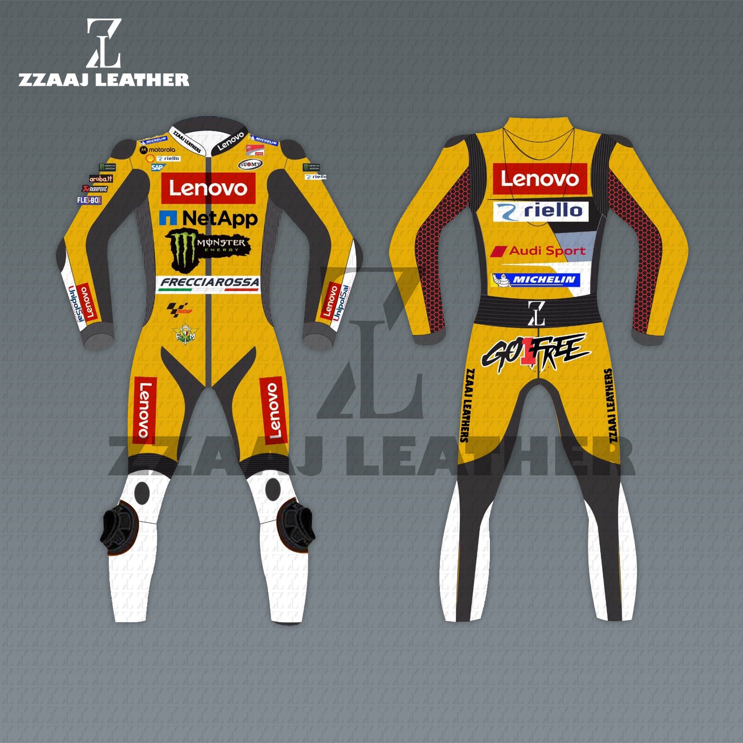 Ducati Lenovo MotoGP Edition Racing Suit – Premium Leather MotoGP Suit by ZZAAJ Leather