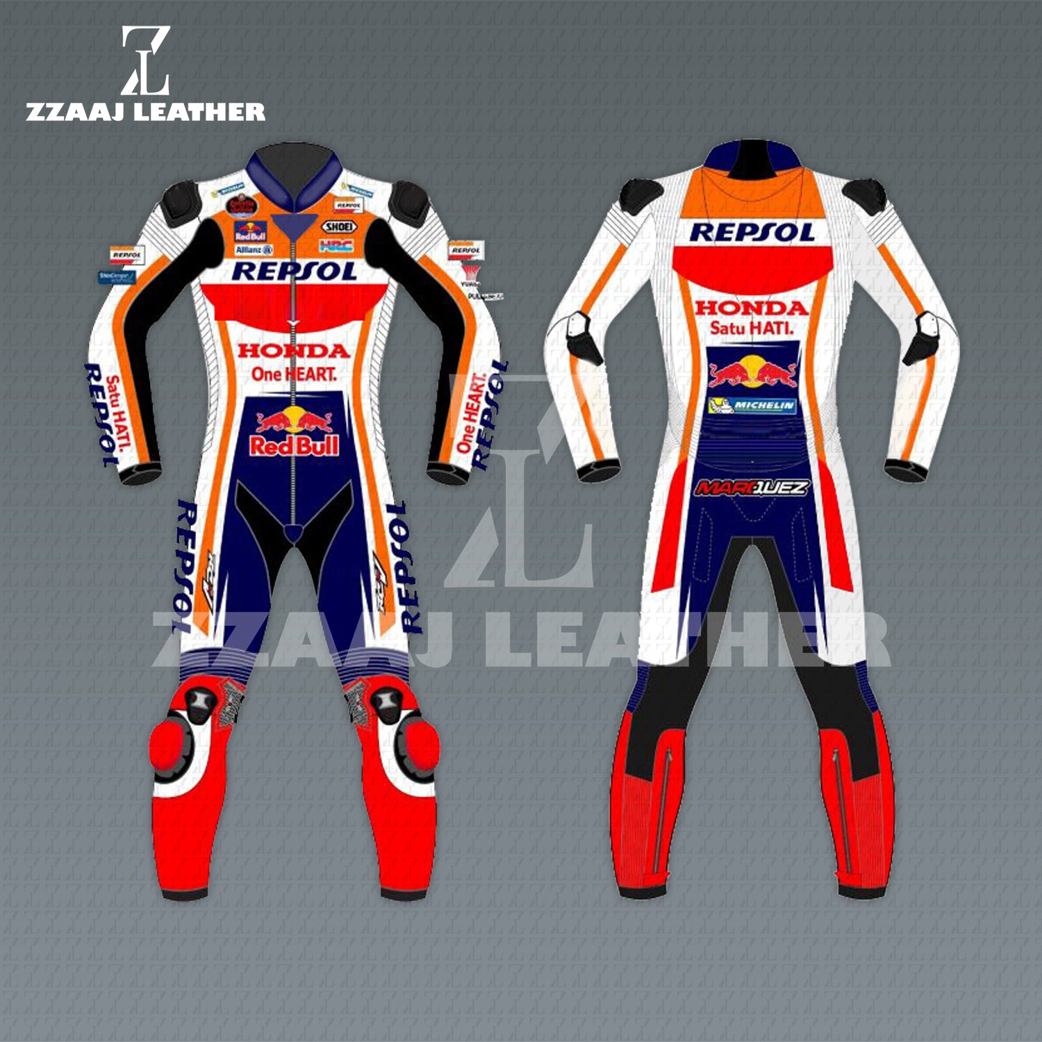 Repsol Honda Marc Márquez Edition – MotoGP Leather Racing Suit by ZZAAJ Leather