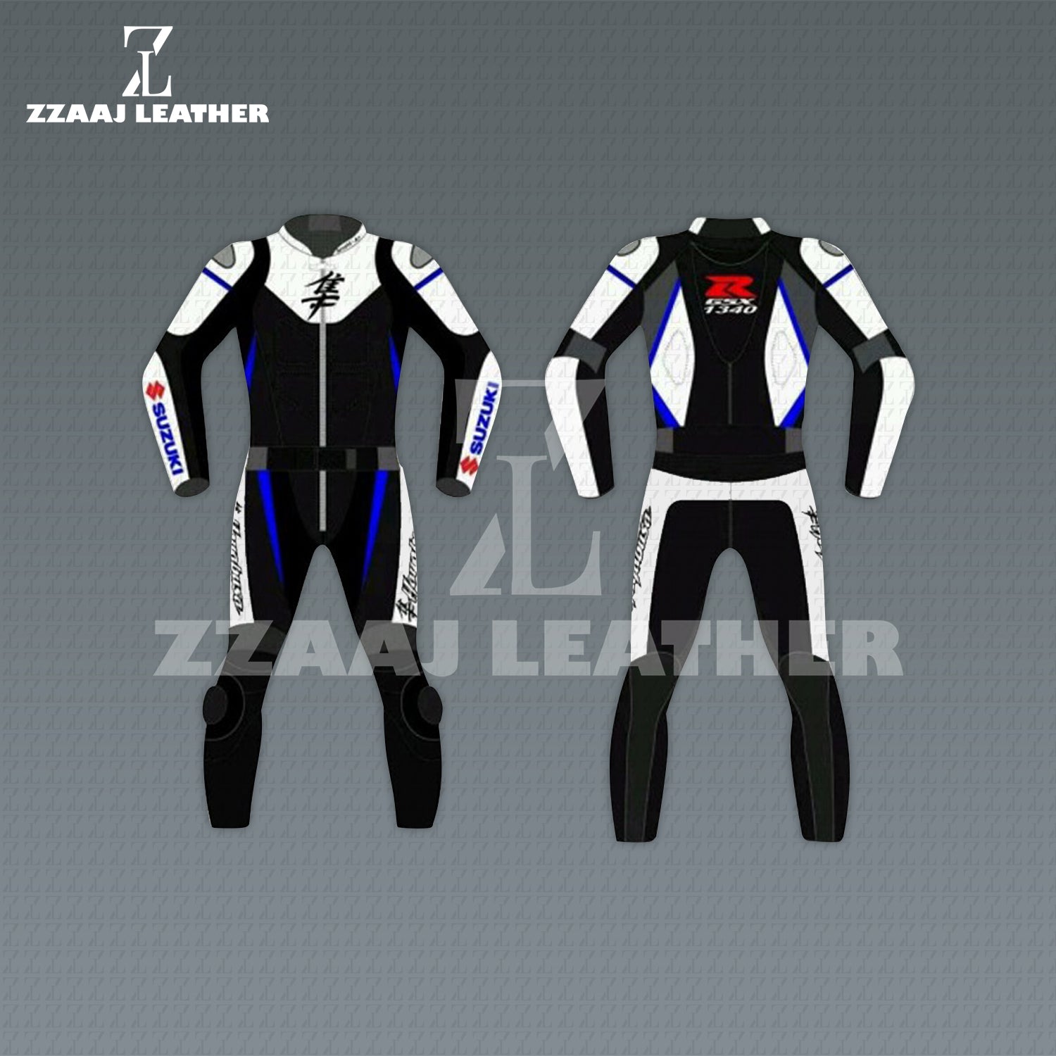 Suzuki Hayabusa GSX-1340 Racing Suit – MotoGP Leather Suit by ZZAAJ Leather
