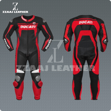 Ducati Red/Black One Piece Motorbike Leather Racing Suit – CE Approved Track Gear